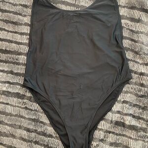 Xhilaration Black One Piece Low Back Swimsuit